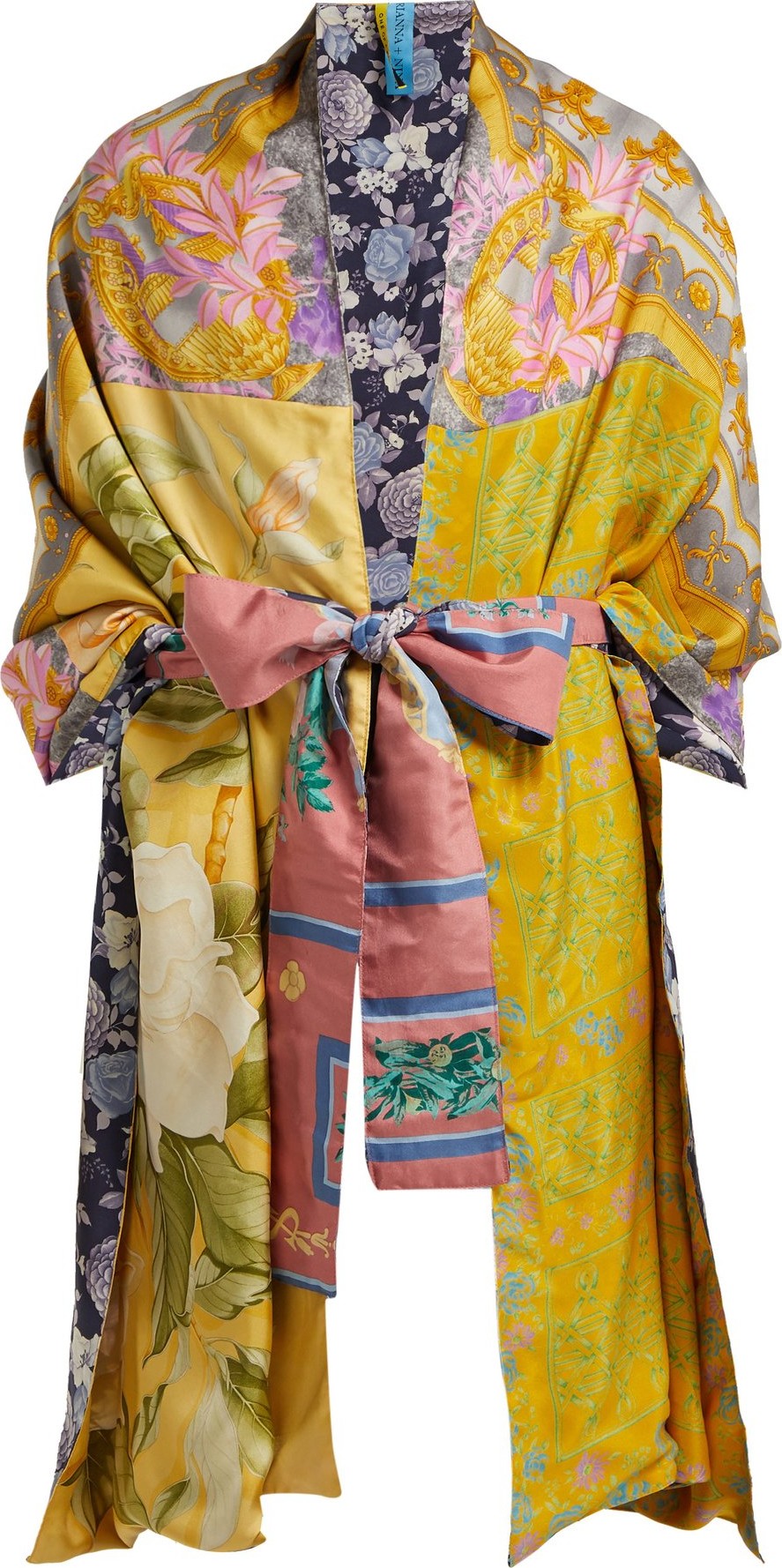 Rianna + Nina Vintage patchwork silk scarf stole