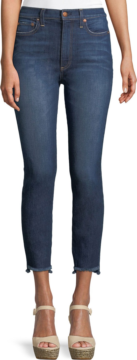 AO.LA by alice + olivia Good High-Rise Skinny Jeans with Staggered Hem