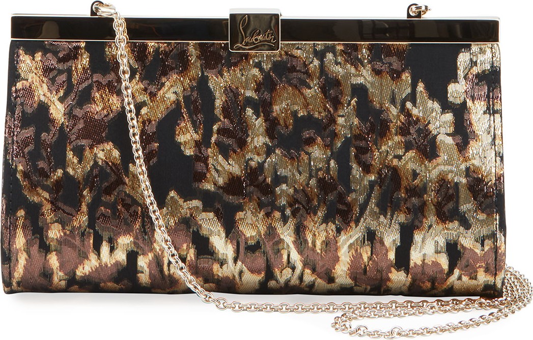 Christian Louboutin Palmette Small Lurex Tresor Clutch Bag