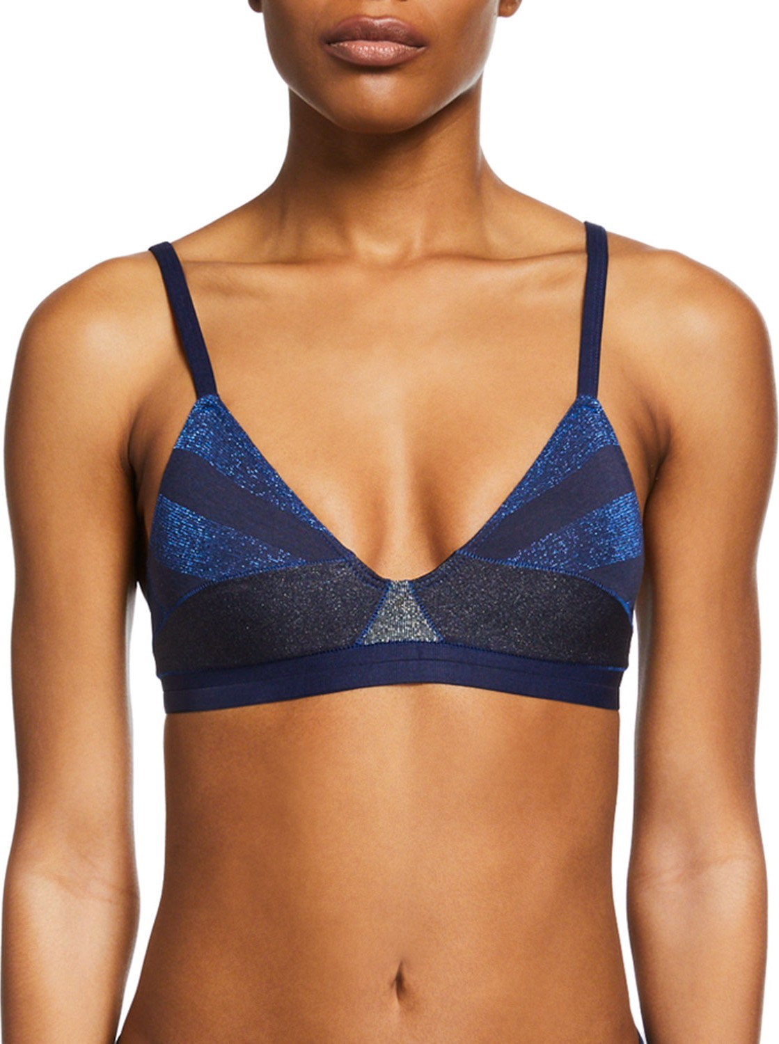 Xirena Gisele Metallic Striped Jersey Soft Bra