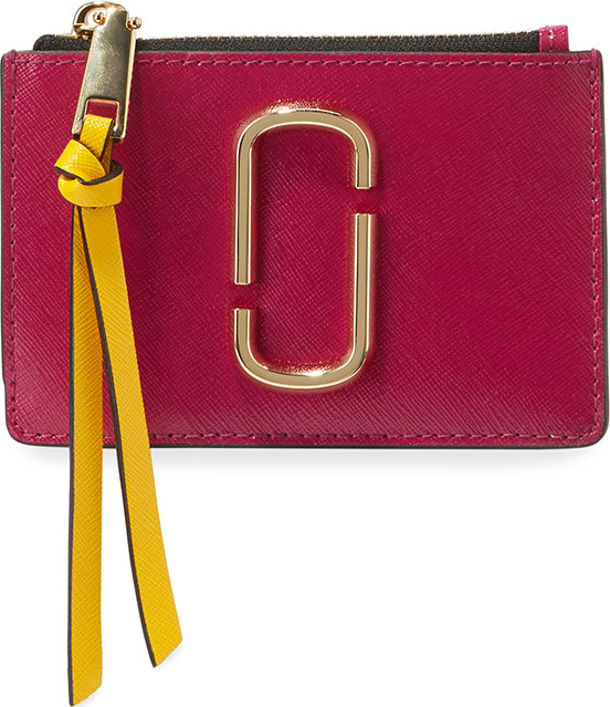 MARC JACOBS Colorblock Top Zip Card Case Wallet
