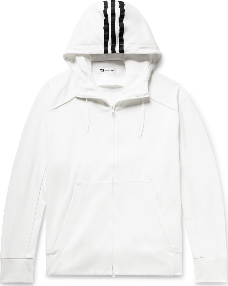 Y-3 Logo-Print Loopback Cotton-Jersey Zip-Up Hoodie