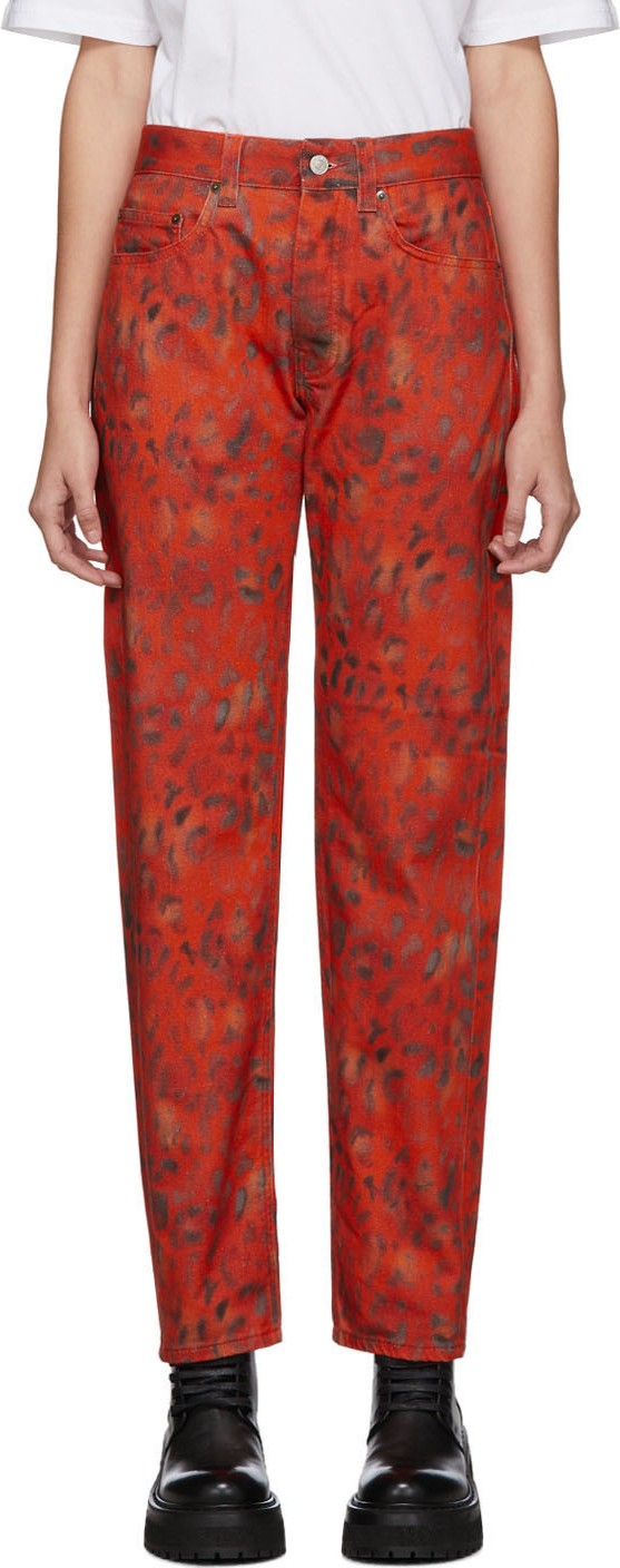 NAPA by Martine Rose Red Leopard Jeans