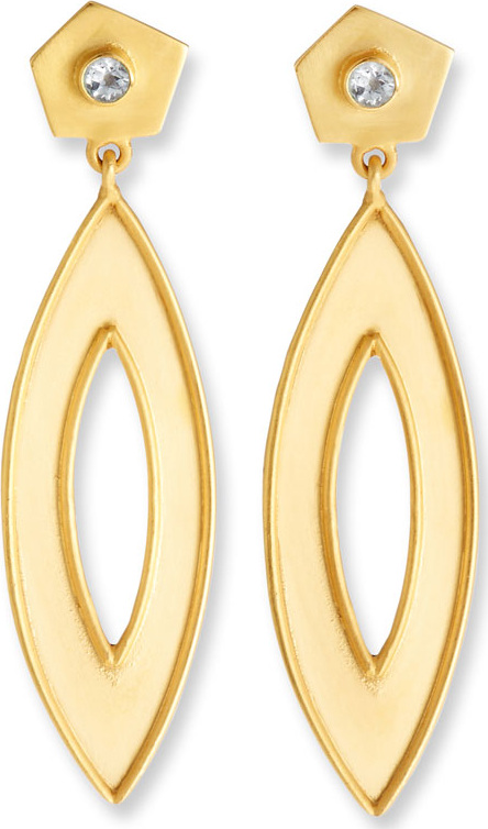 Dina Mackney Geometric Drop Earrings w/ White Topaz
