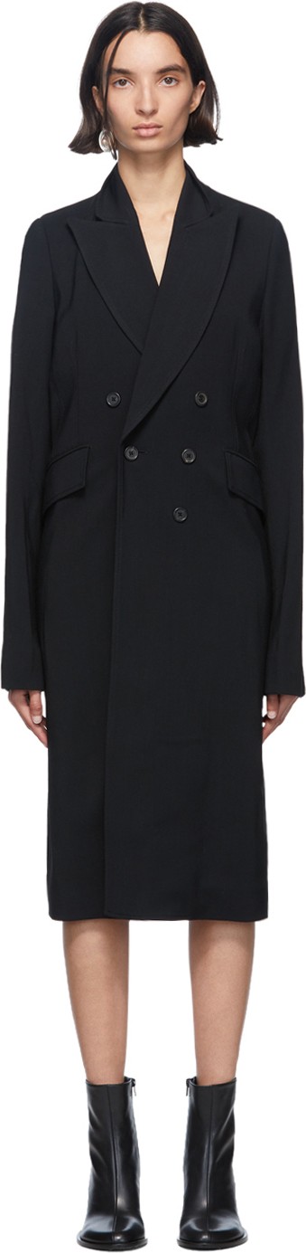 Ann Demeulemeester Black Bethany Double-Breasted Coat