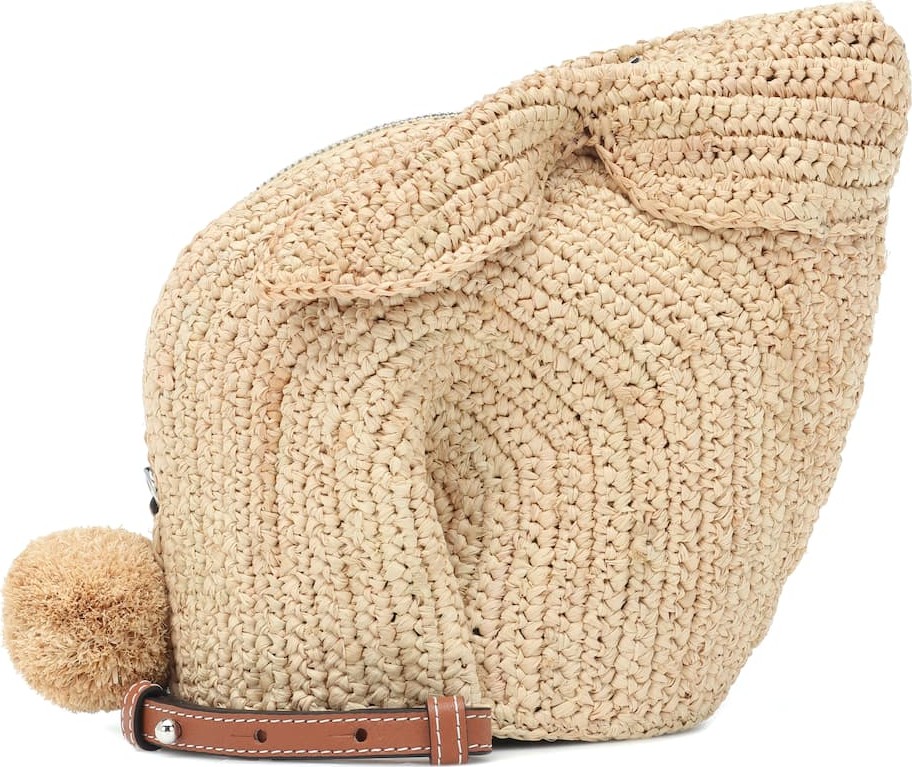 LOEWE Bunny Mini raffia shoulder bag