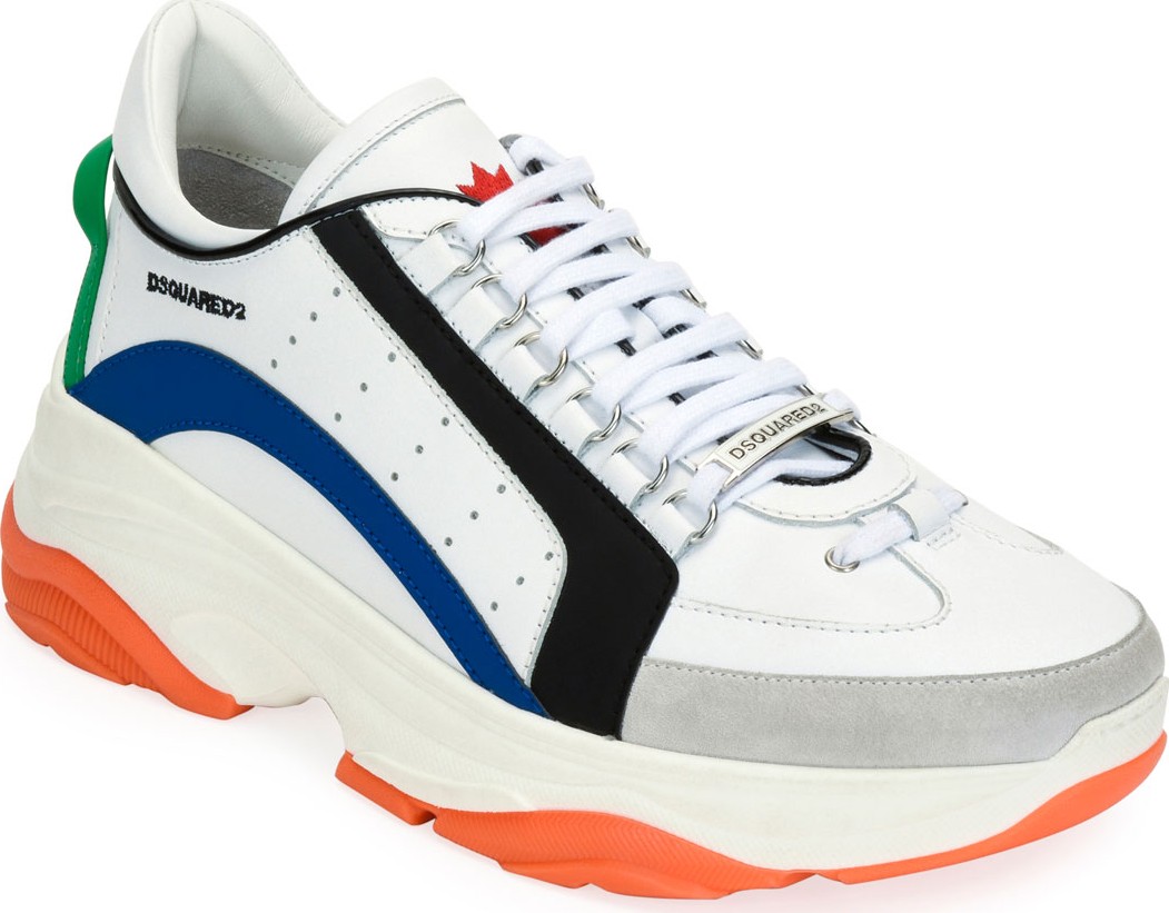 DSQUARED2 Men's High-Sole Colorblock Leather Sneakers