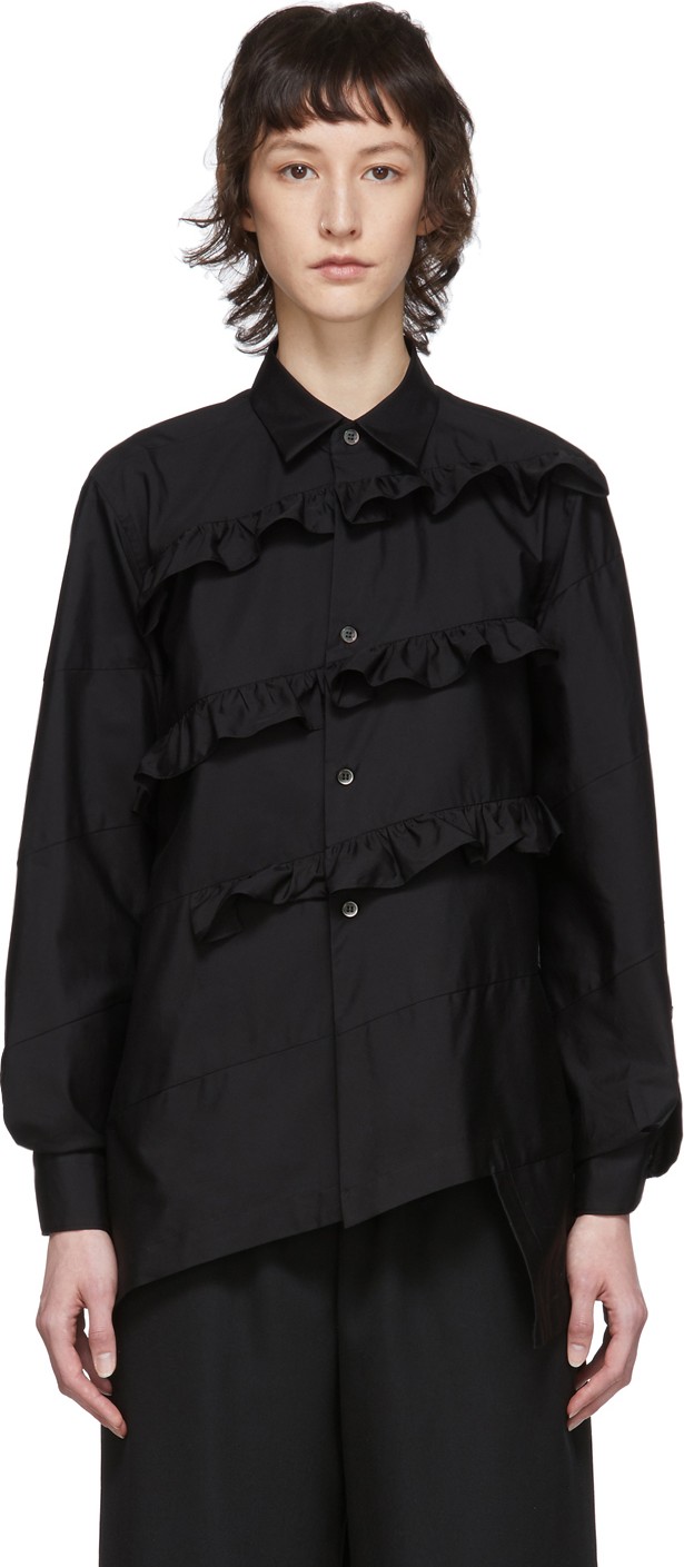 Comme Des Garçons Comme Des Garçons Black Broad Diagonal Ruffle Shirt