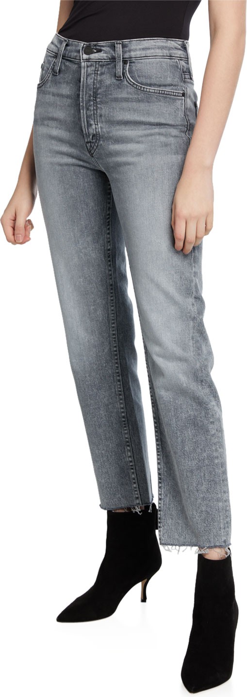 MOTHER The Tomcat Ankle Fray Straight-Leg Jeans