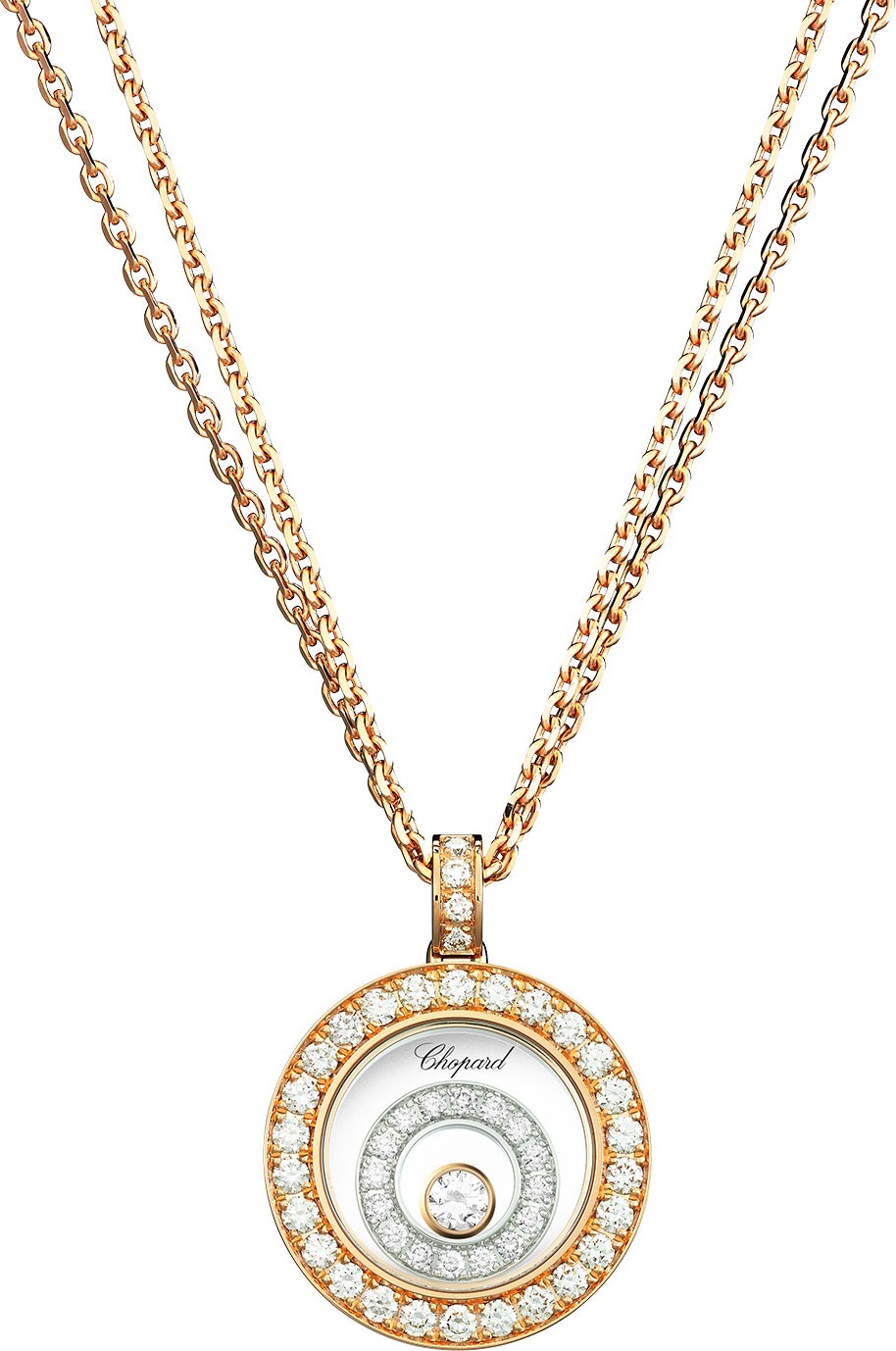 Chopard Happy Spirit 18k Two-Tone Diamond Long Pendant Necklace, 0.72tcw