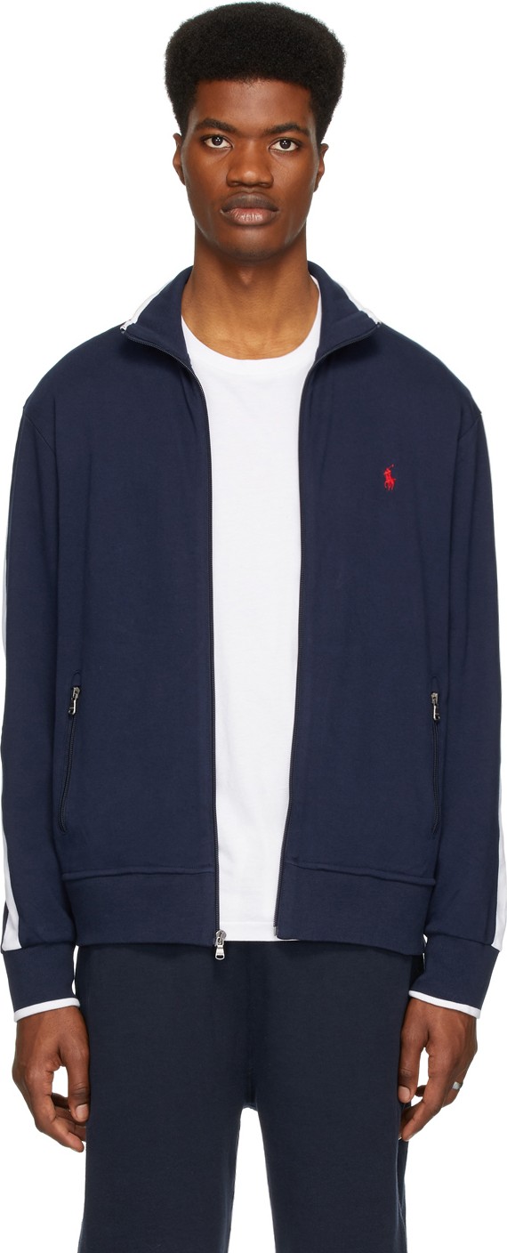 Polo Ralph Lauren Navy Interlock Zip-Up Sweater