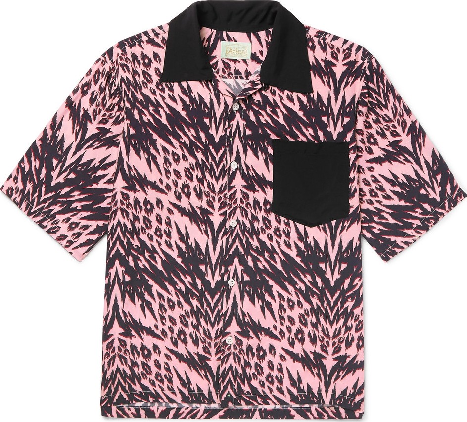 Aries Gomorra Camp-Collar Printed Voile Shirt