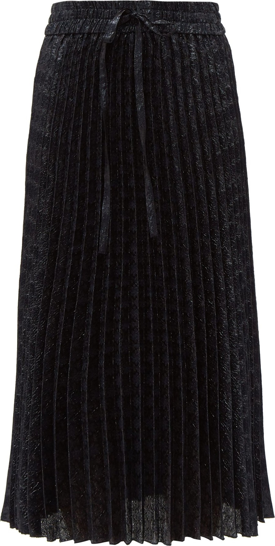 RED Valentino Drawstring-waist pleated brocade midi skirt