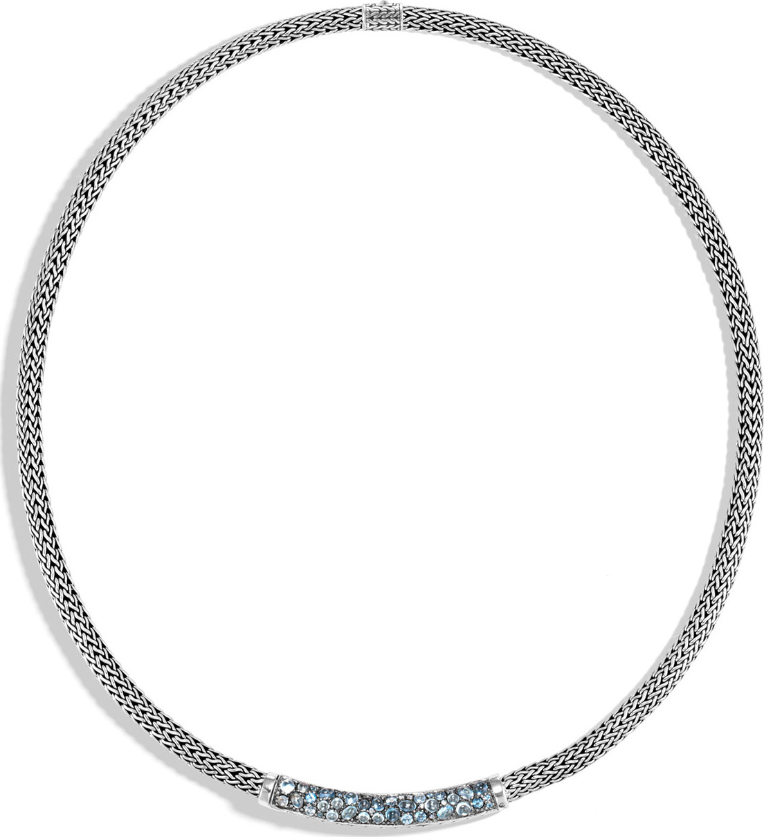 John Hardy Classic Chain Silver Stone Station Necklace, 18"