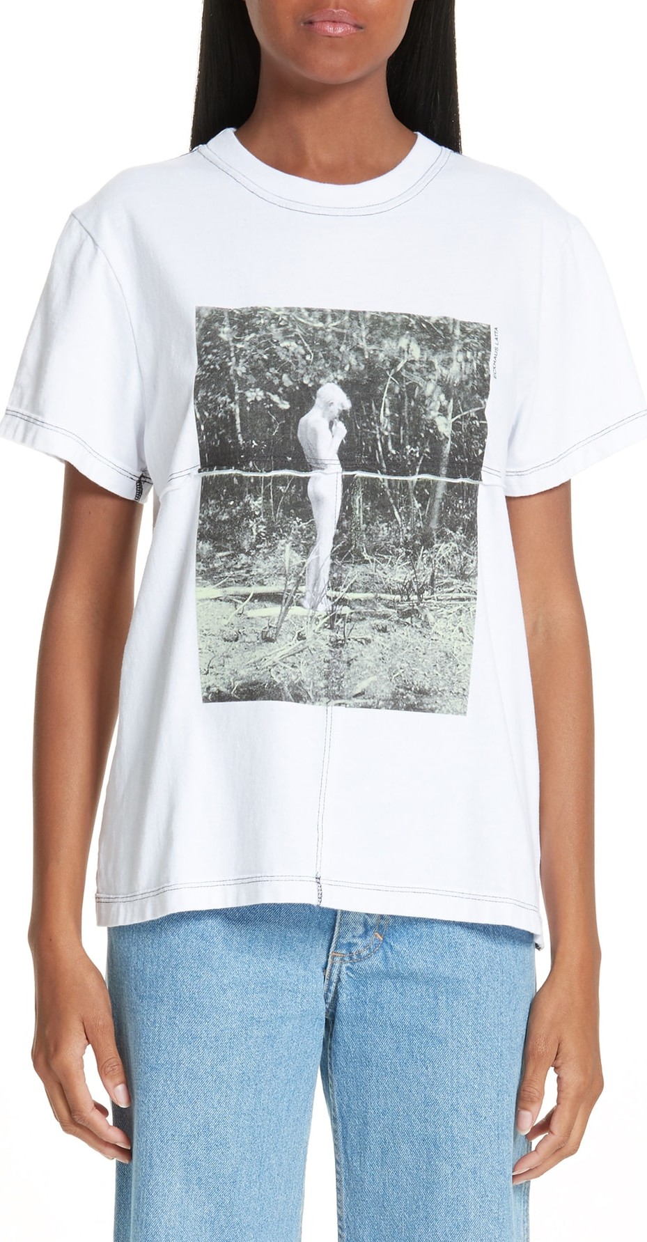 Eckhaus Latta Sculpture Graphic Lapped Seam Tee
