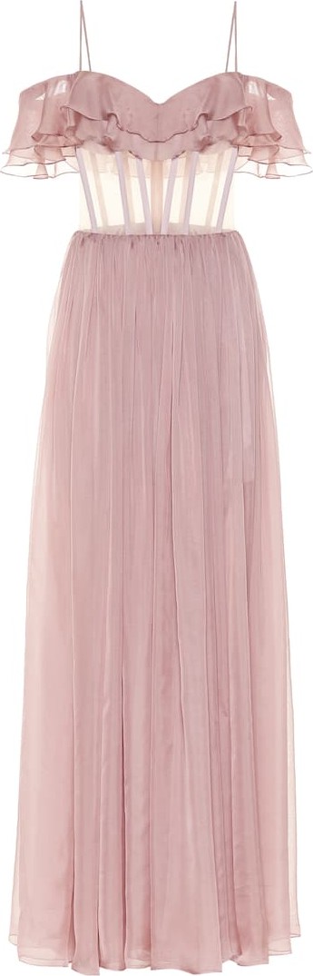 Rasario Off-shoulder silk gown
