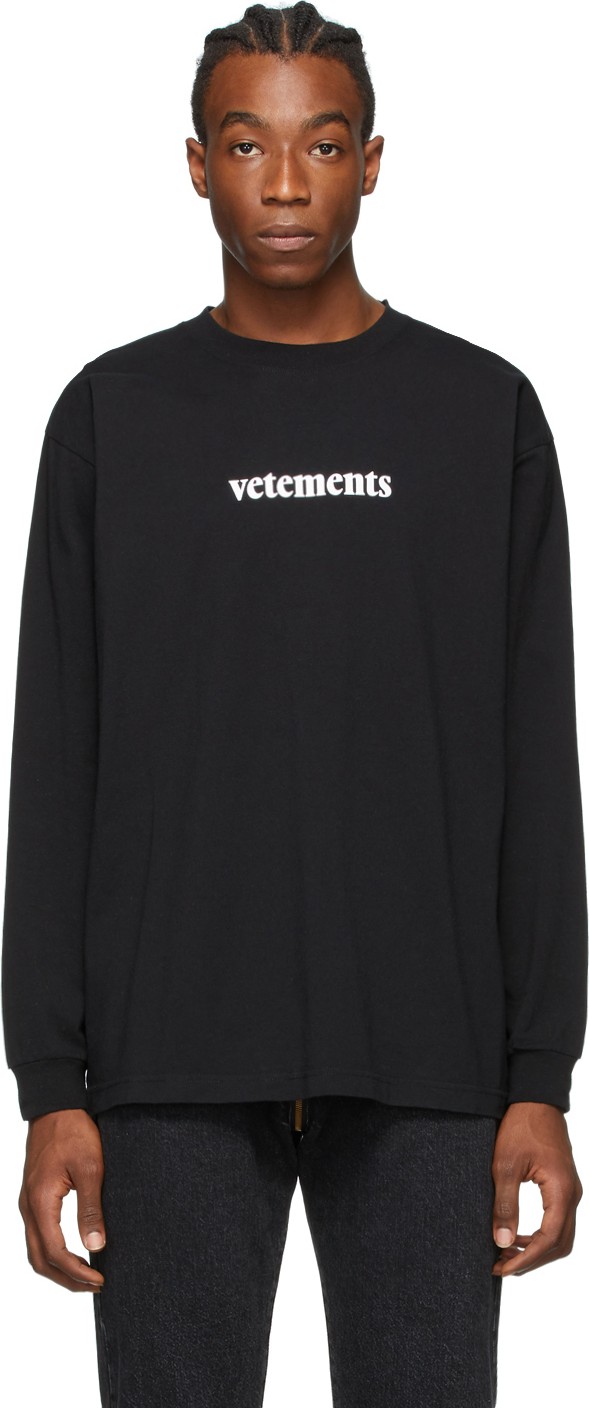 Vetements Black Logo Long Sleeve T-Shirt