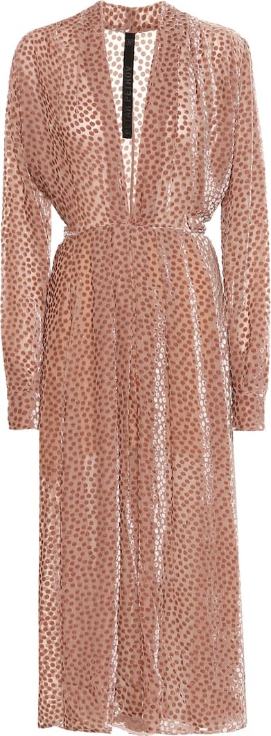Petar Petrov Denver flocked velvet silk-blend dress