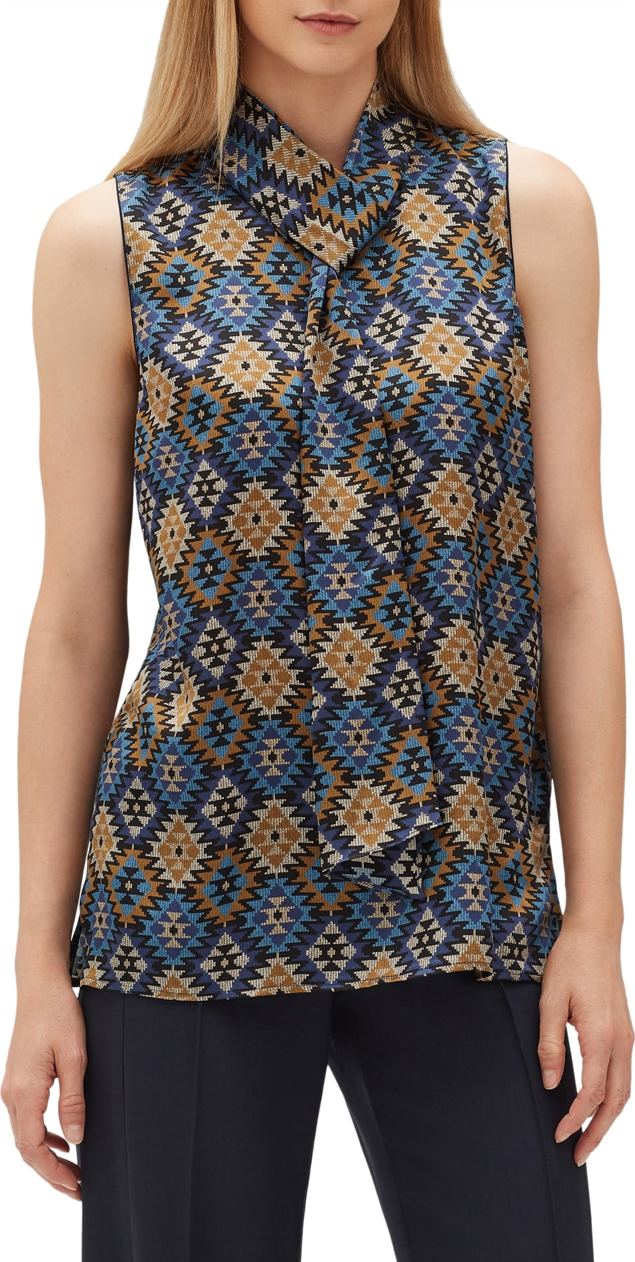 Lafayette 148 New York Abbie Artistry Silk Blouse