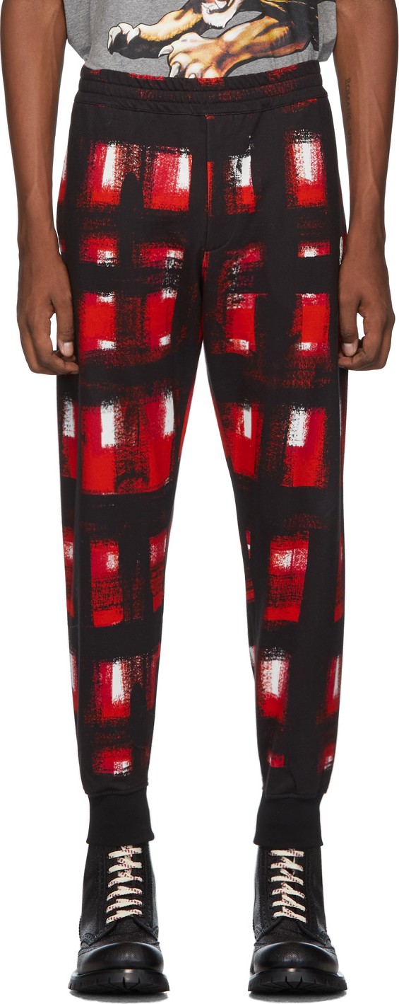 Alexander McQueen Black & Red Check Lounge Pants