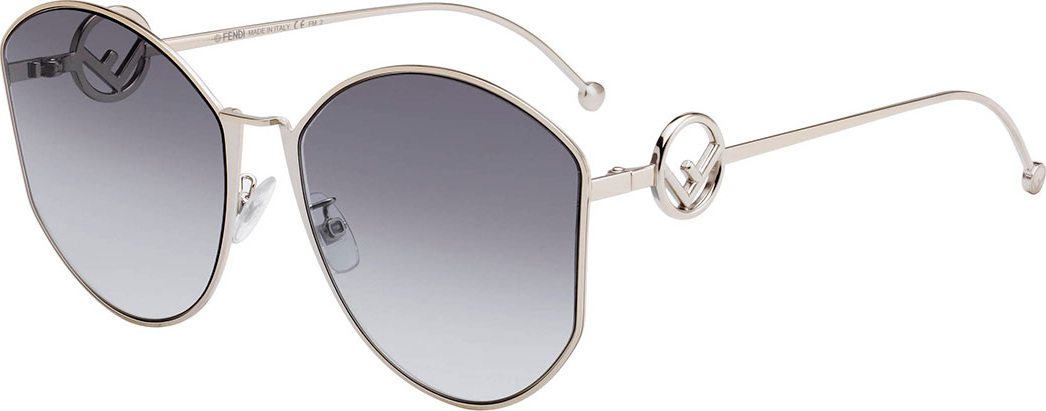 Fendi Round Gradient Metal Sunglasses