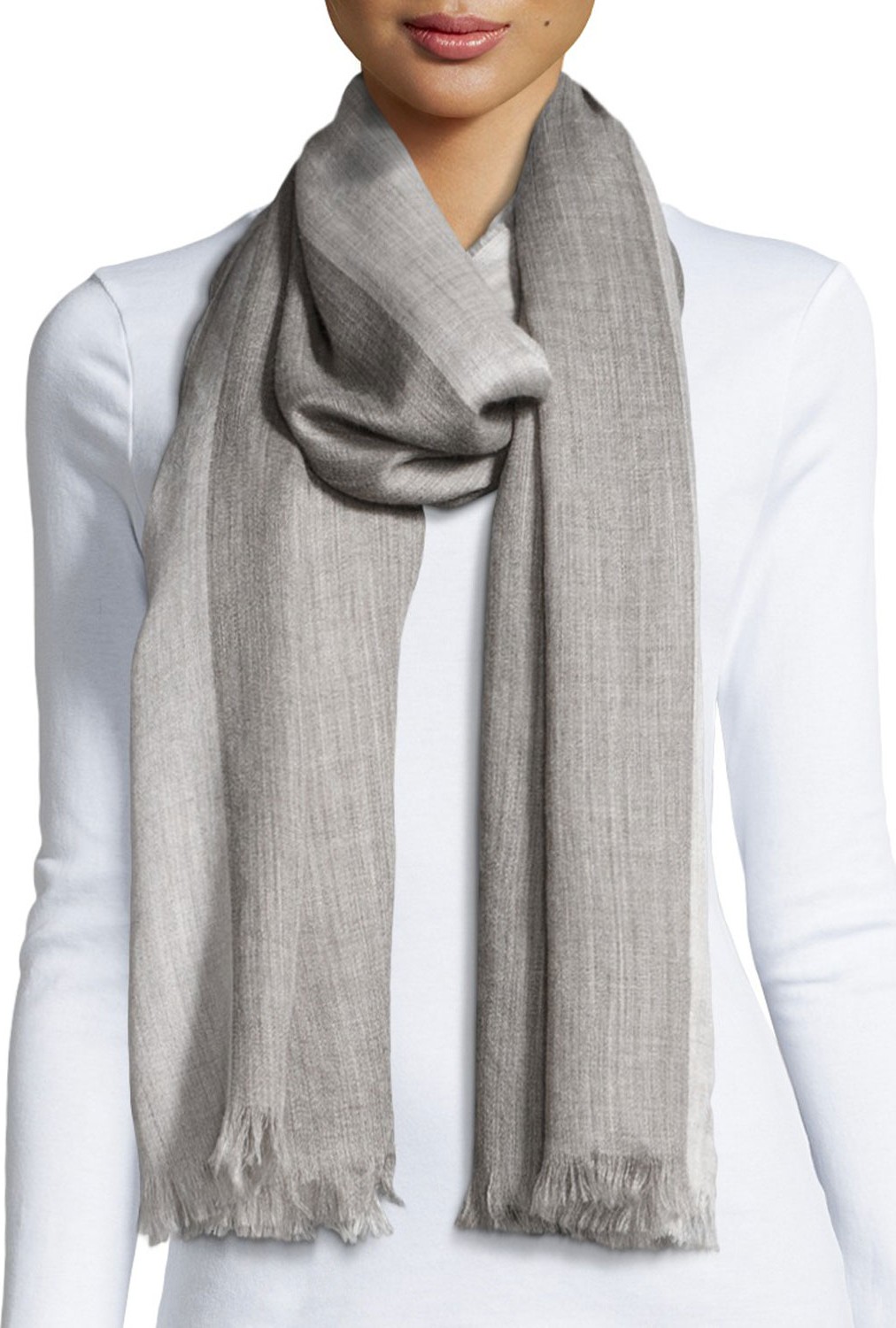 Eileen Fisher Heathered Alpaca-Silk Blend Wrap, Ash