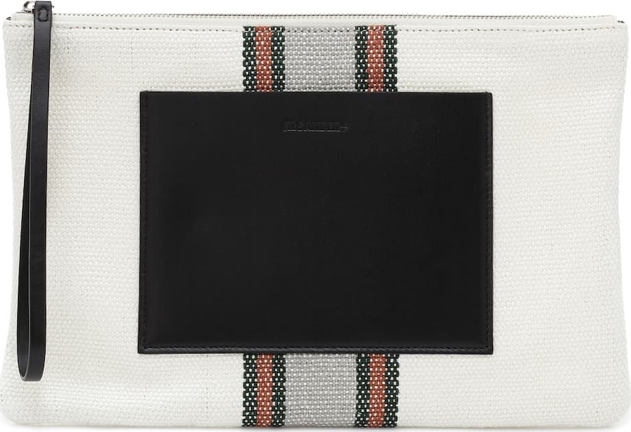 Jil Sander Exclusive to Mytheresa – leather-trimmed canvas clutch