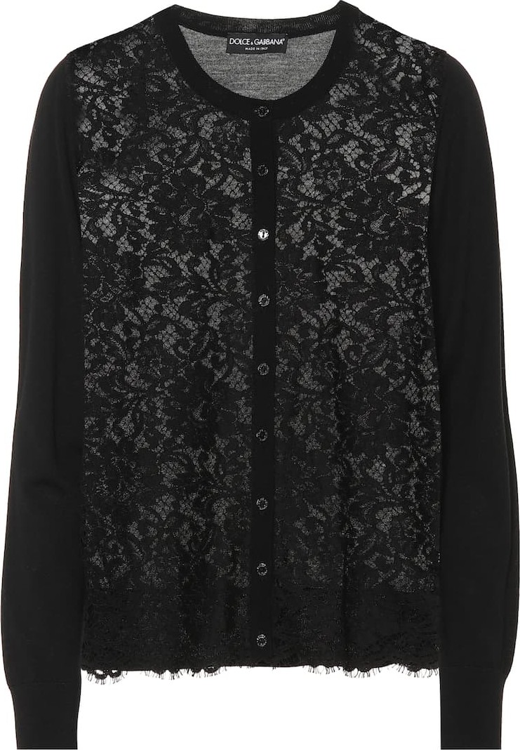 Dolce & Gabbana Lace wool and cotton-blend cardigan