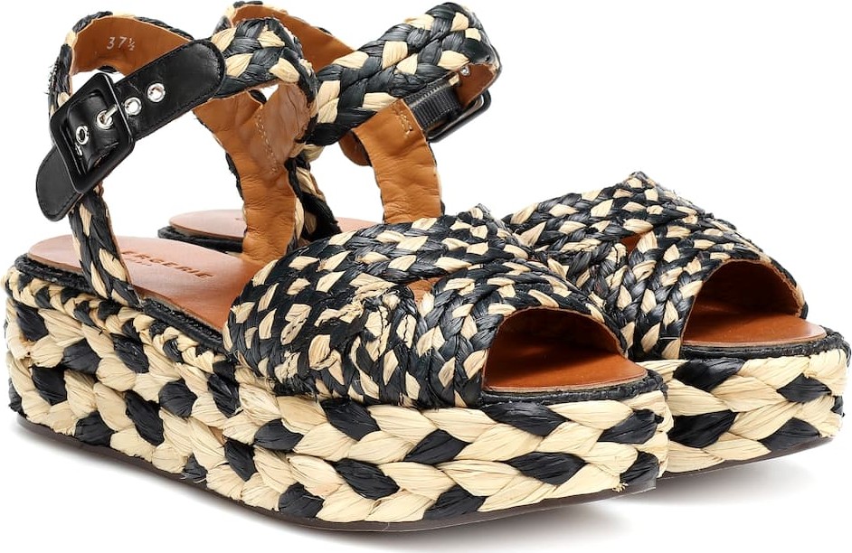 Robert Clergerie Artemis raffia plateau sandals