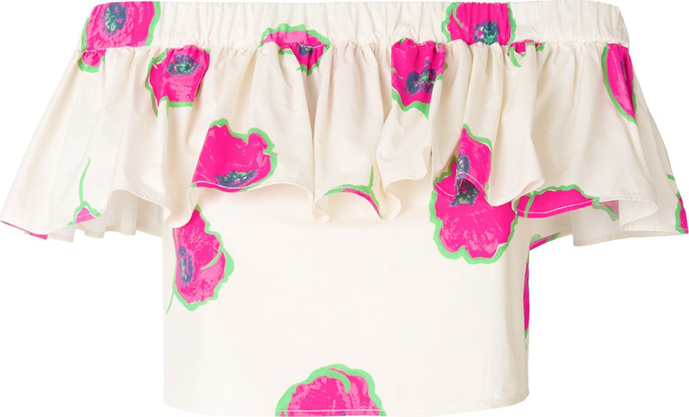 La Double J cropped floral top