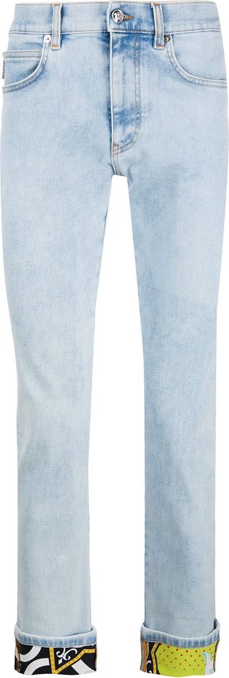 Versace - Turned-up hem slim-fit jeans