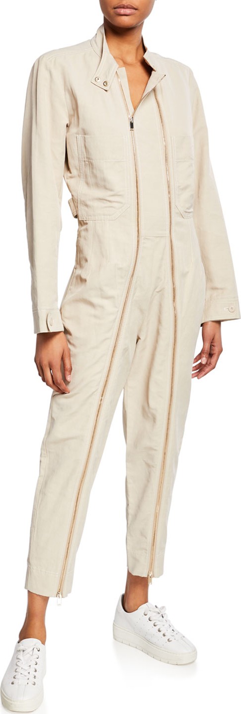Stella McCartney Long-Sleeve Double-Zip Mechanic Jumpsuit