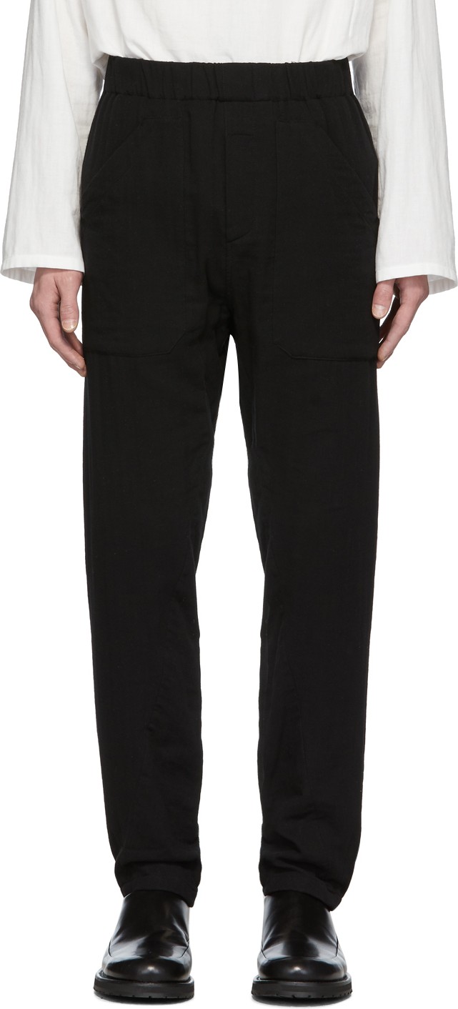 Ann Demeulemeester Black Patch Pocket Trousers