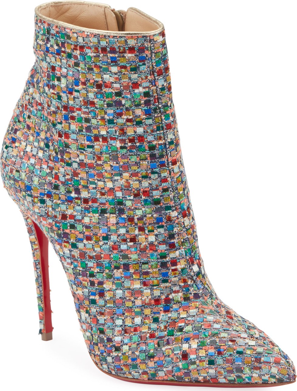 Christian Louboutin So Kate Booty 100mm Creative Fabric Red Sole Booties