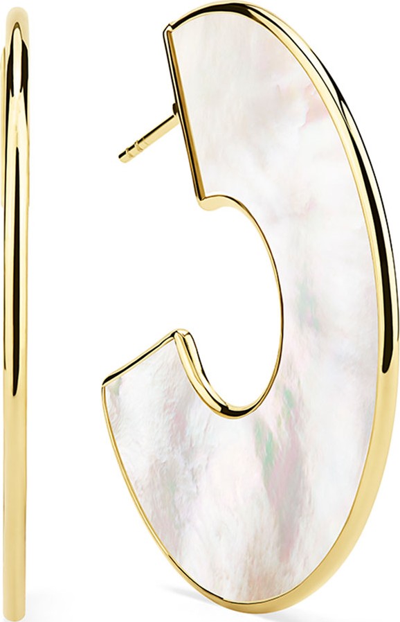 IPPOLITA 18K Polished Rock Candy Cutout Donut Slice Earrings, Mother-of-Pearl