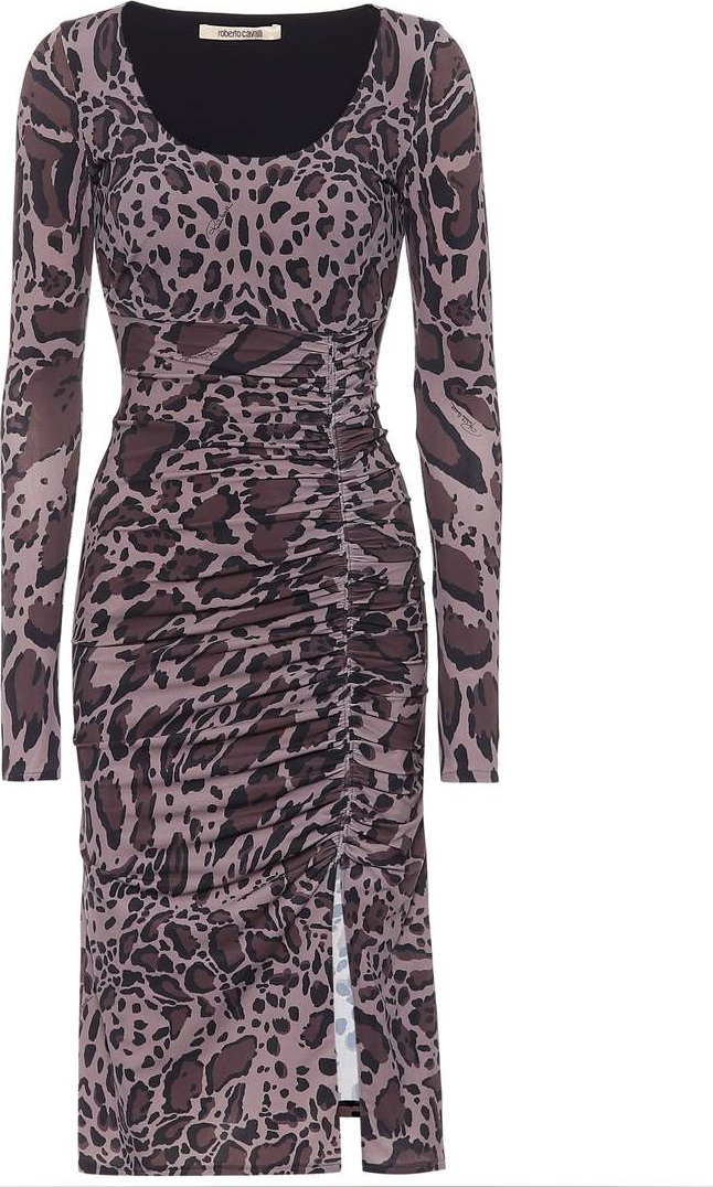 Roberto Cavalli Leopard-printed jersey dress
