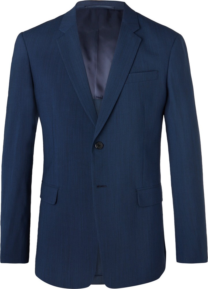 Prada Navy Slim-Fit Mélange Wool-Blend Suit Jacket