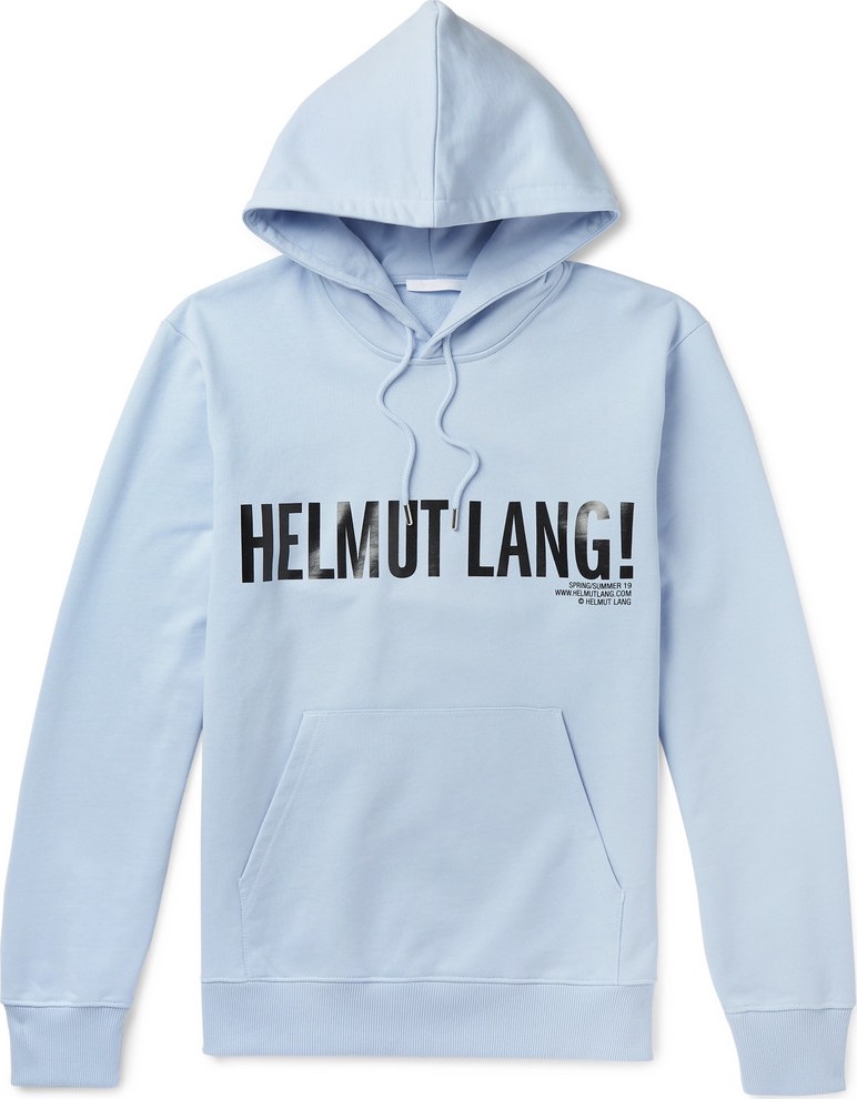 Helmut Lang Exclamation Logo-Print Loopback Cotton-Jersey Hoodie