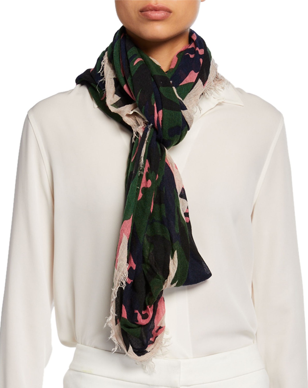 Zadig & Voltaire Delta Camo Dan Fringe Scarf