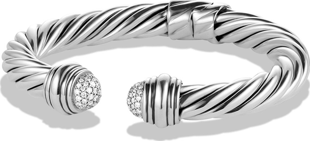 David Yurman Cable Classics Pave Tip Bracelet with Diamonds