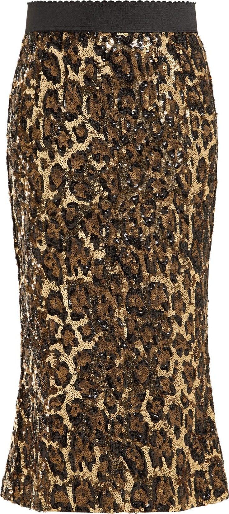 Dolce & Gabbana Leopard print-sequinned high-rise pencil skirt