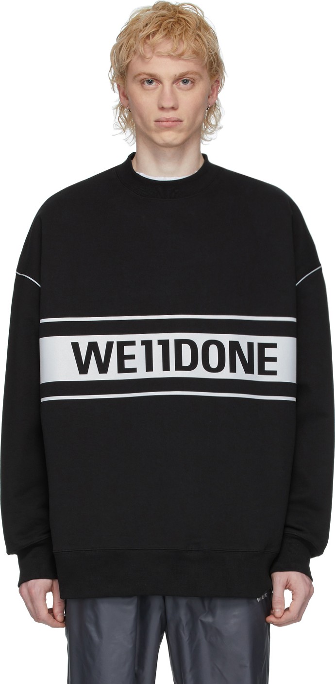 We11done Black Reflective Logo Sweatshirt