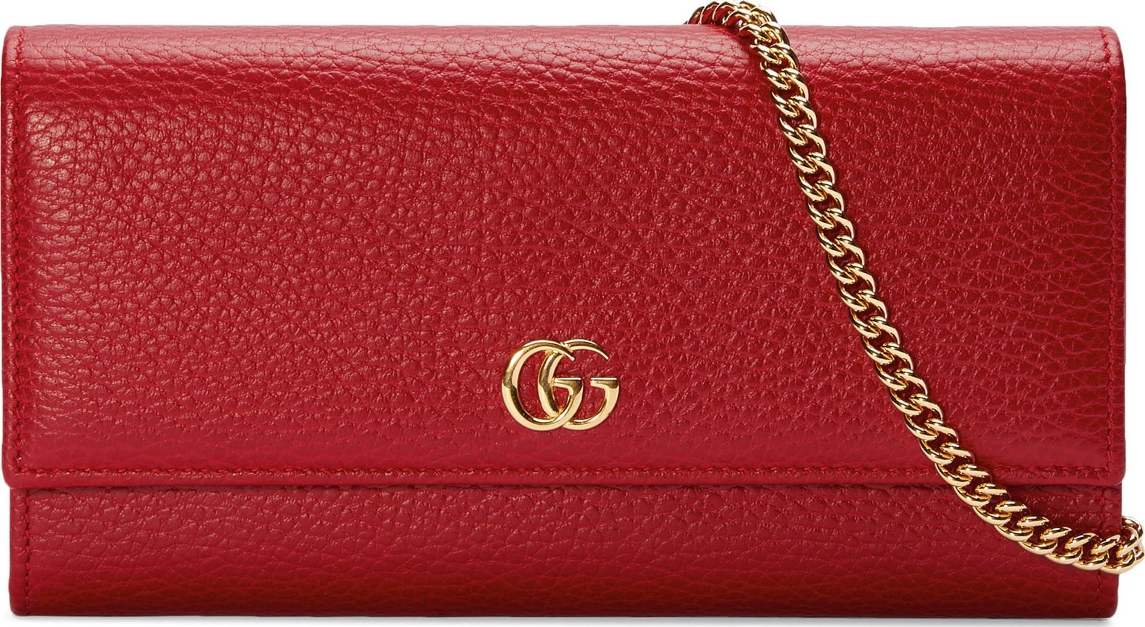 Gucci Petite Marmont Leather Continental Wallet on a Chain