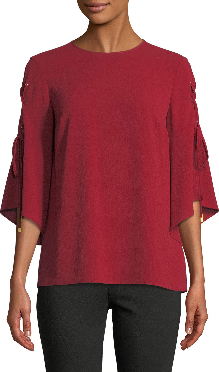 MICHAEL MICHAEL KORS 3/4-Sleeve Grommet Top