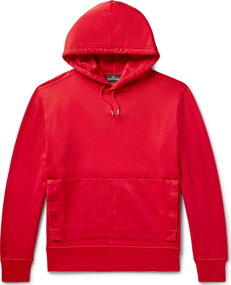 Stone Island Mesh-Panelled Loopback Cotton-Jersey Hoodie