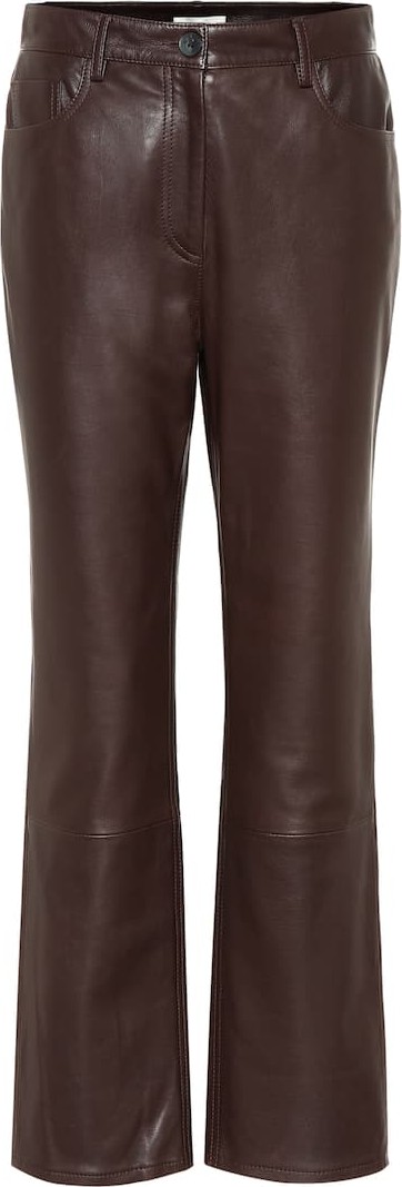 THE ROW Charlee leather high-rise jeans