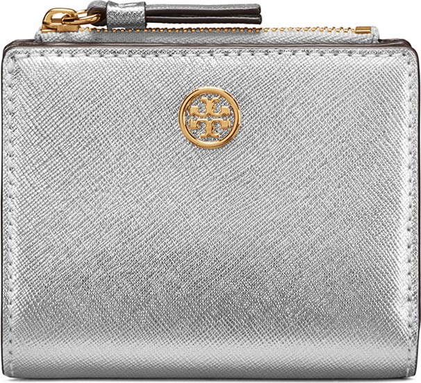 Tory Burch Robinson Mini Metallic Leather Wallet