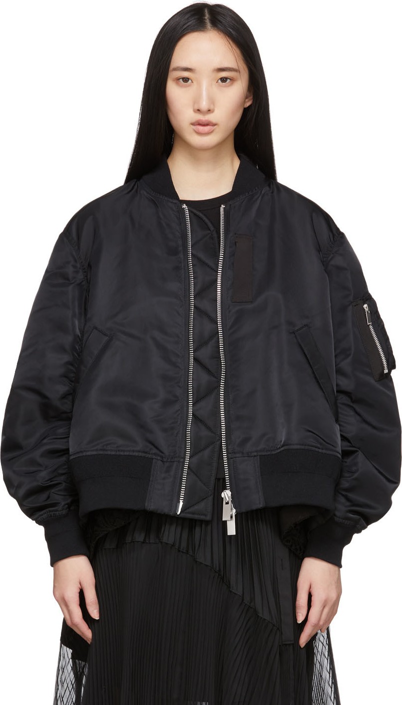 Sacai Black MA-1 Bomber Jacket