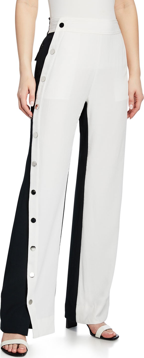 Derek Lam 10 Crosby Colorblock Snap Side Track Pants