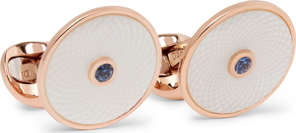 Deakin & Francis Dreamcatcher Rose Gold-Plated, Mother-of-Pearl and Sapphire Cufflinks